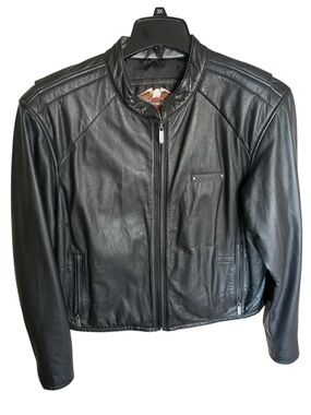Harley-Davidson Black Women's Leather Bomber Jacket